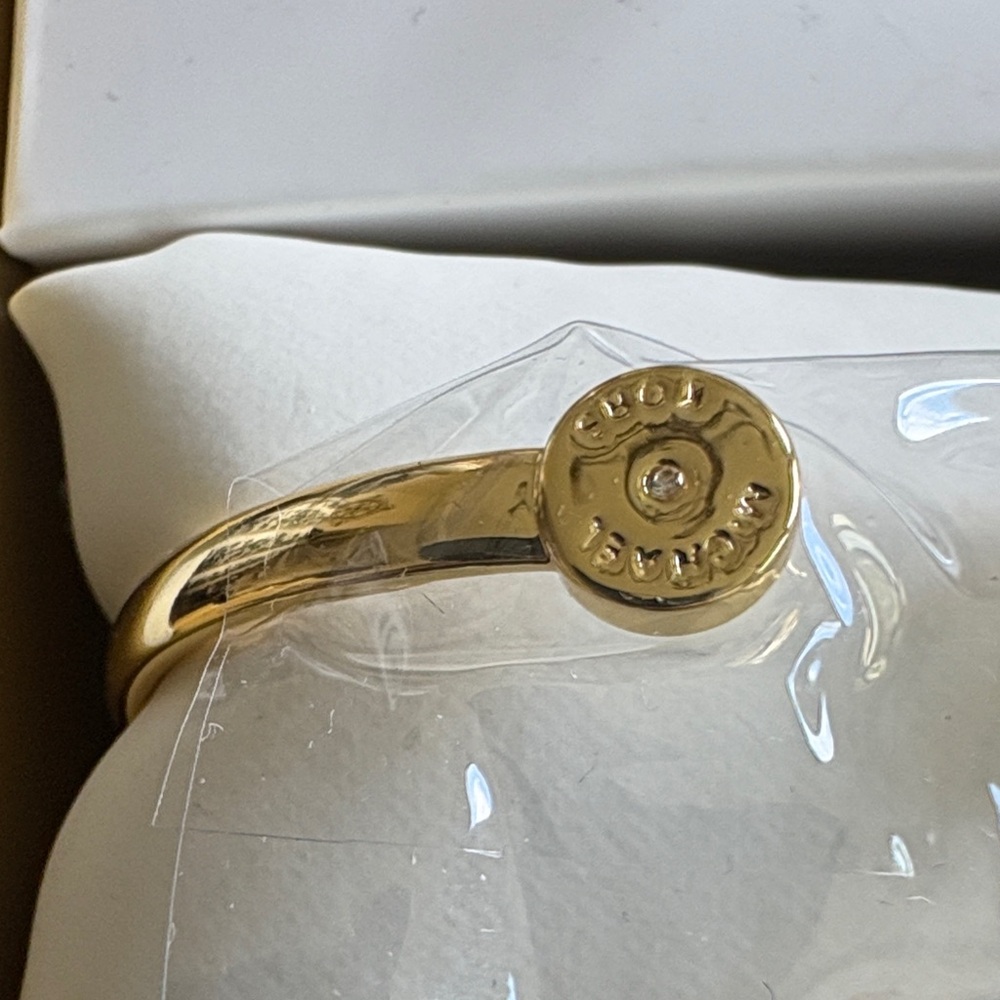 Michael Kors Goldtone Brass Bracelet with Clear Stone - Picture 5 of 6